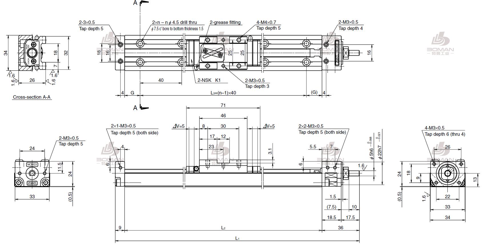 NSK MCM03020H12K00-MCM定位承载装置