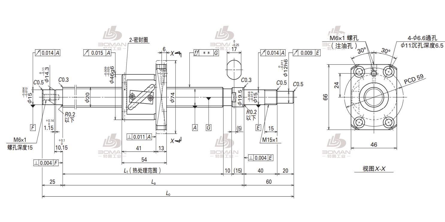 W2006FA-1P-C5Z10-687L-FA标准滚珠丝杠