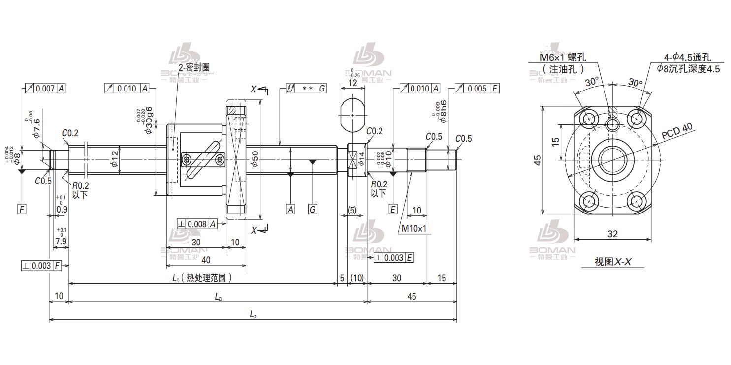 W1205FA-2-C3T5-FA标准滚珠丝杠