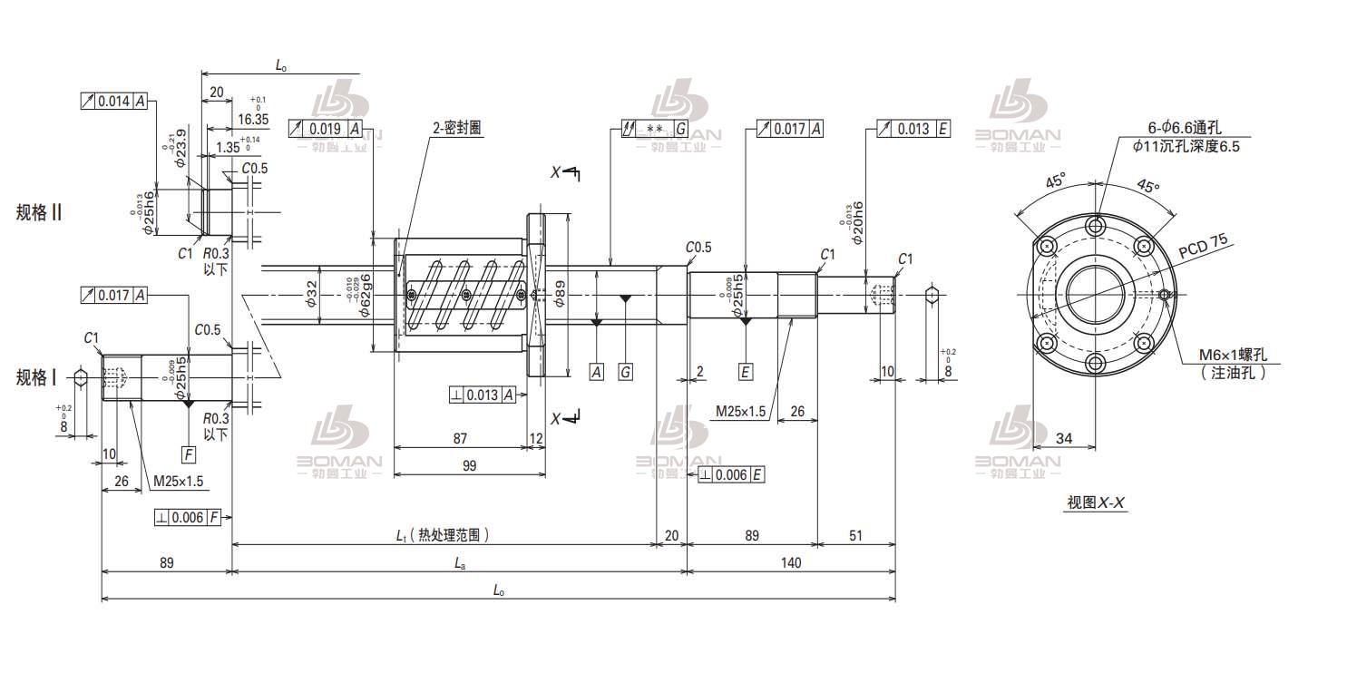 W3207SA-4Z-C5Z6-FA标准滚珠丝杠