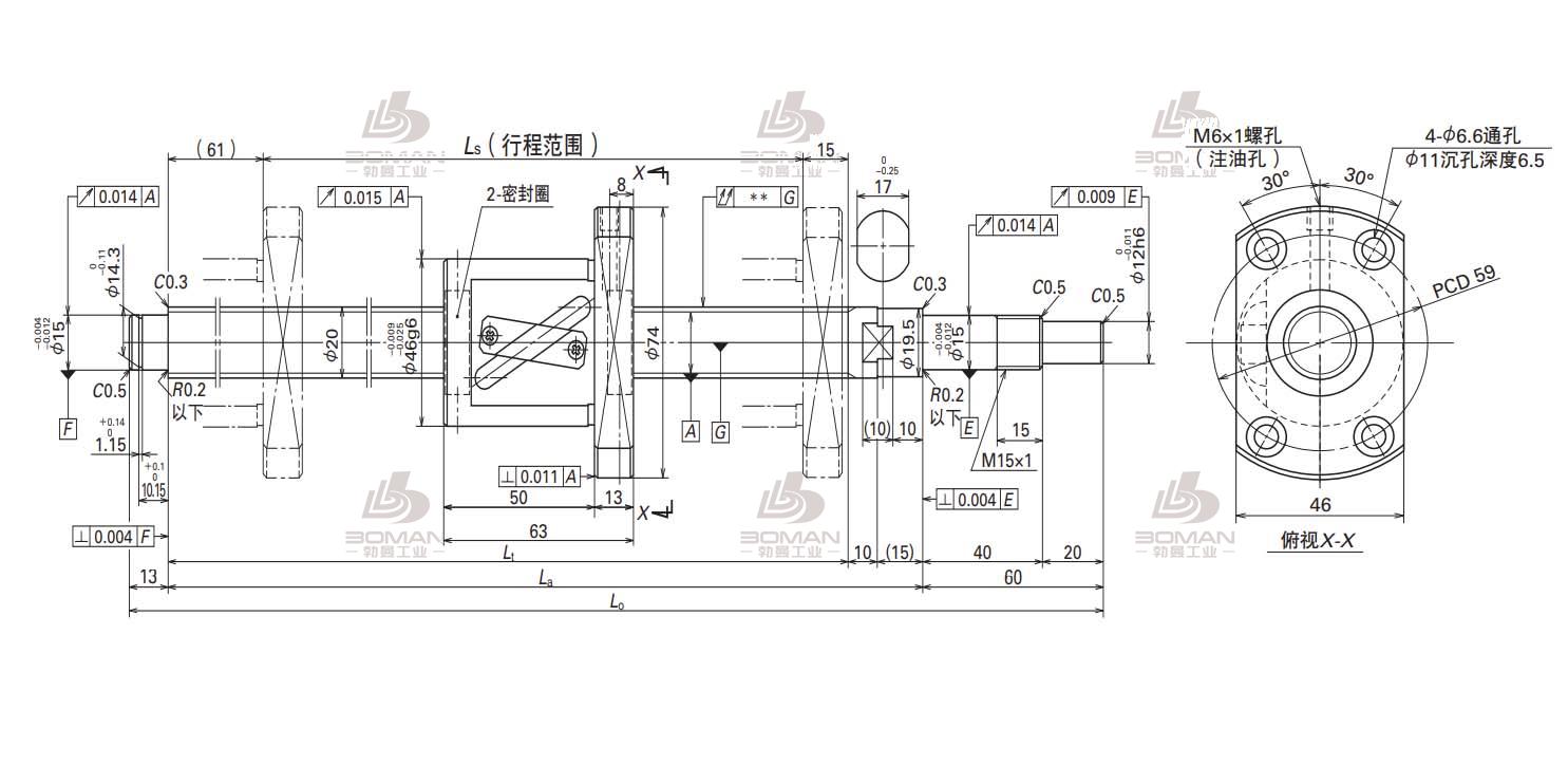 W2007KA-3P-C5Z20-KA不锈钢丝杠