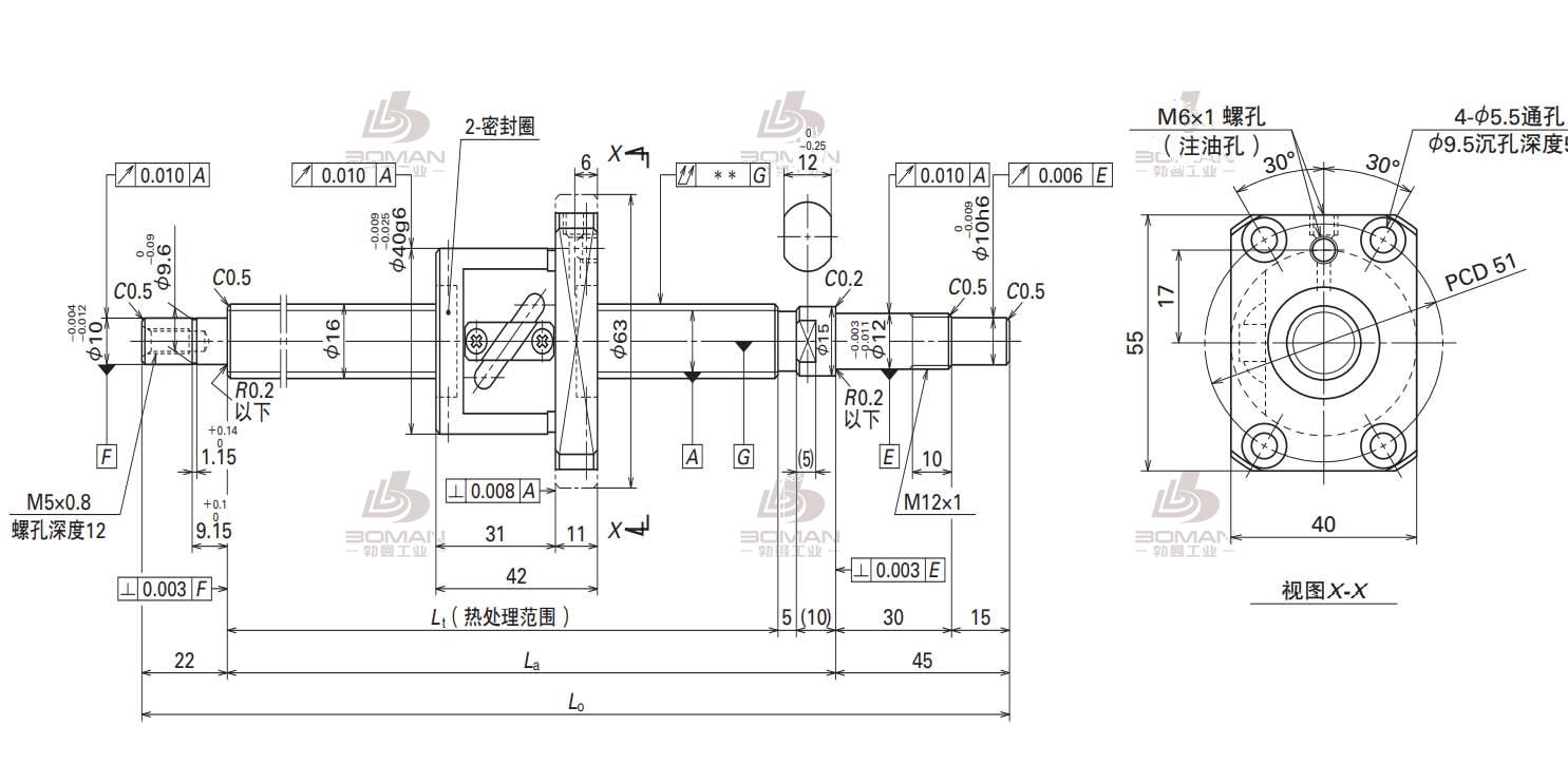 W1601FA-1P-C3Z5(加工）-MA标准滚珠丝杠