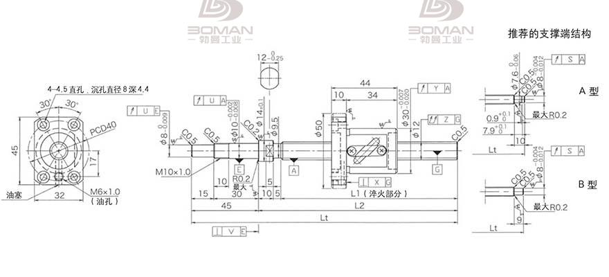KURODA GP1205DS-BALR-0300B-C3F 黑田精工滚珠丝杠价格