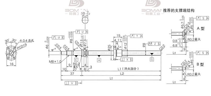 KURODA DP0801JS-HDNR-0260B-C3F kuroda精密丝杆