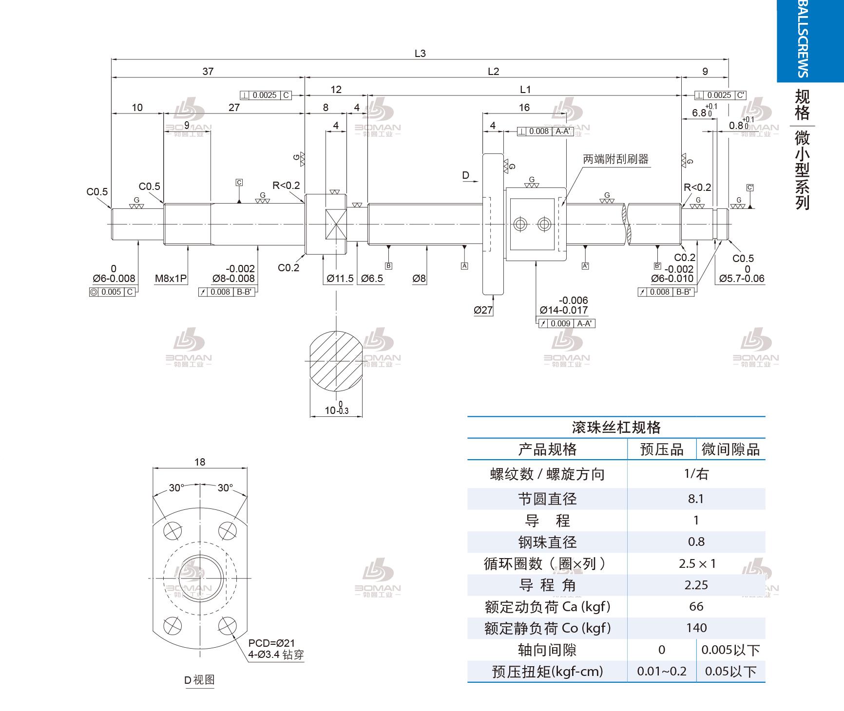 PMI FSM0801-C3-1R-0198 pmi 丝杠