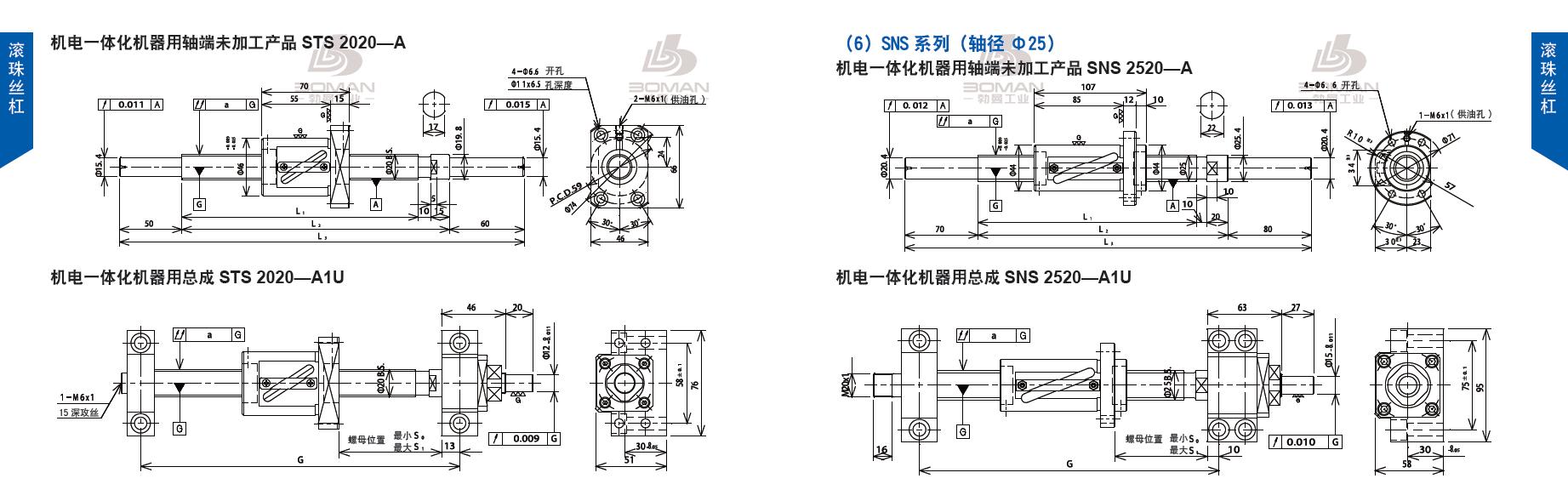 TSUBAKI SNS2520-1113C5-A1U tsubaki数控滚珠丝杆规格