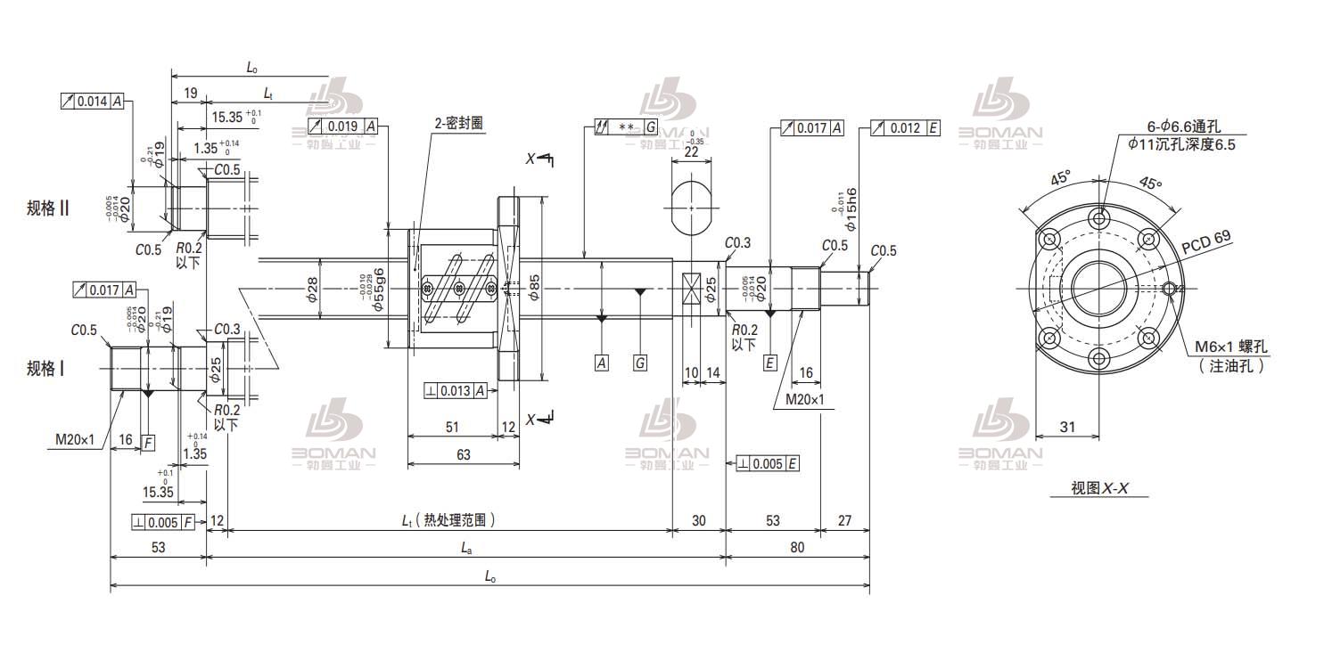 NSK W2809SA-3P-C5Z6-轴端完成品滚珠丝杠